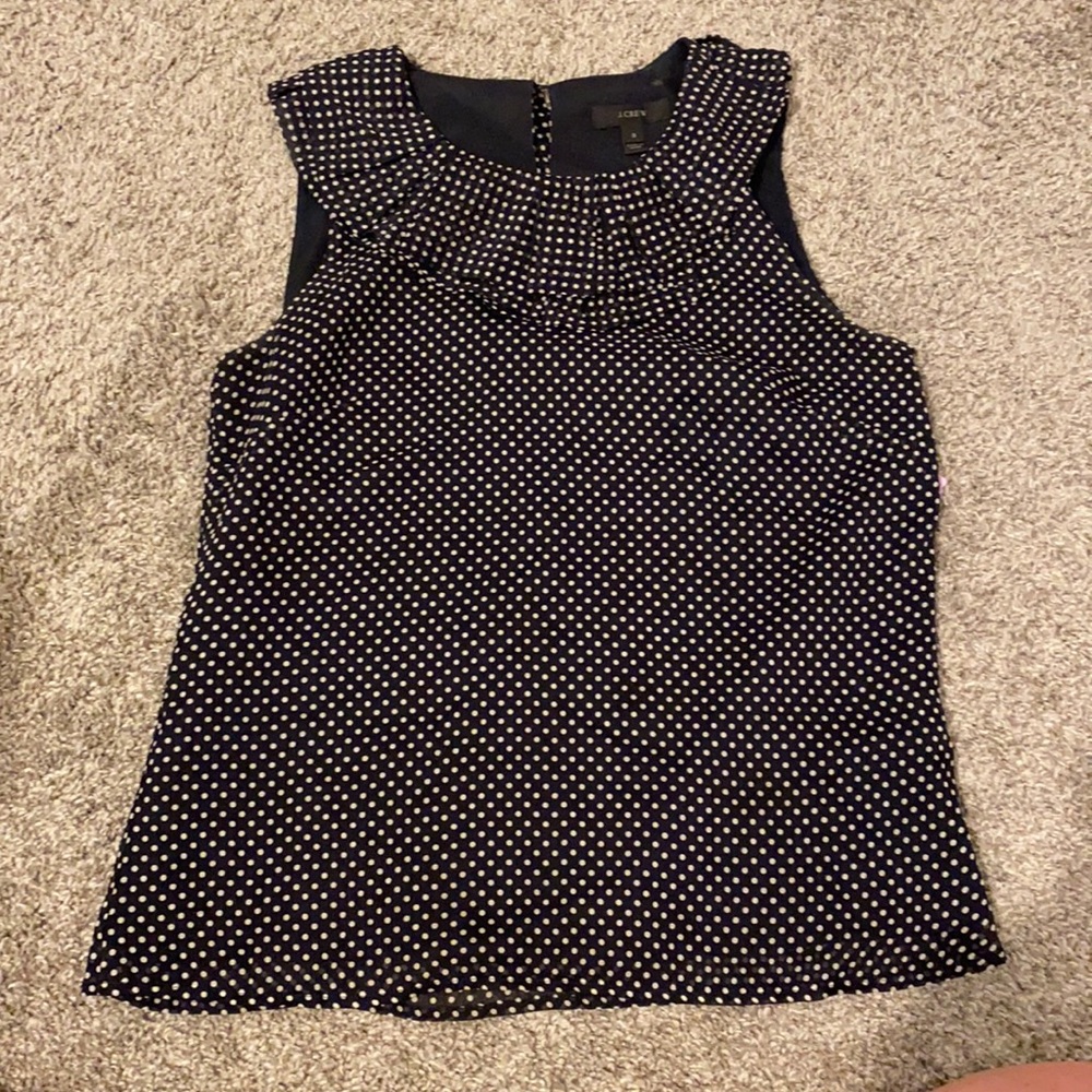 J CREW RUFFLE NECK BLOUSE- SIZE 0